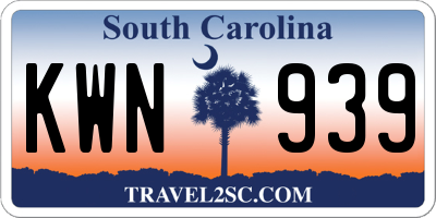 SC license plate KWN939