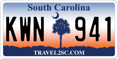 SC license plate KWN941