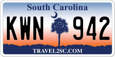 SC license plate KWN942
