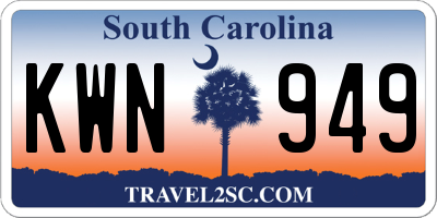 SC license plate KWN949