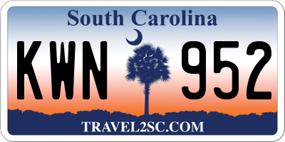 SC license plate KWN952