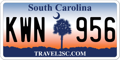 SC license plate KWN956