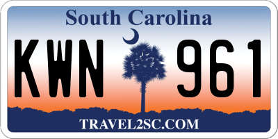 SC license plate KWN961
