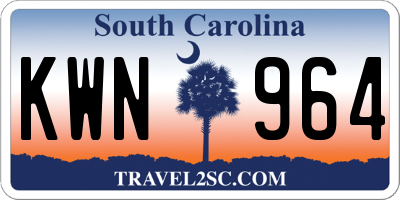 SC license plate KWN964