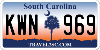 SC license plate KWN969