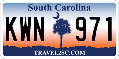 SC license plate KWN971