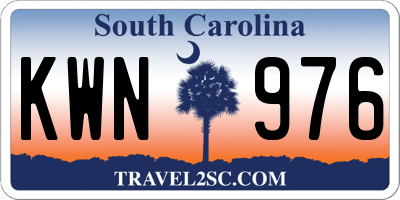 SC license plate KWN976