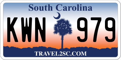 SC license plate KWN979