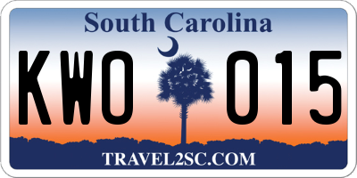 SC license plate KWO015