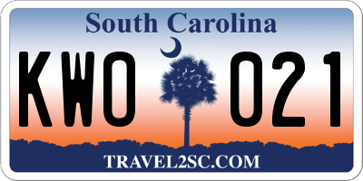 SC license plate KWO021