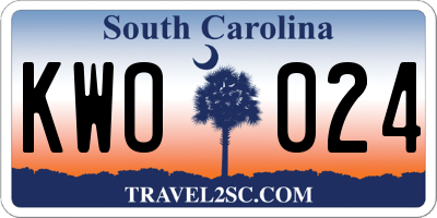 SC license plate KWO024