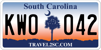 SC license plate KWO042