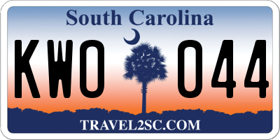 SC license plate KWO044