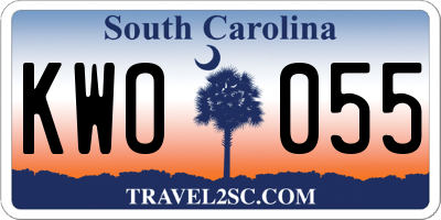 SC license plate KWO055