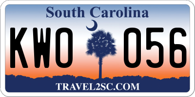 SC license plate KWO056