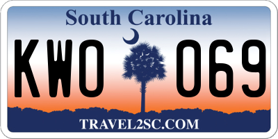 SC license plate KWO069