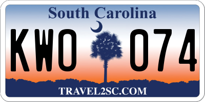 SC license plate KWO074