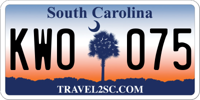 SC license plate KWO075