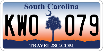 SC license plate KWO079