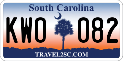 SC license plate KWO082