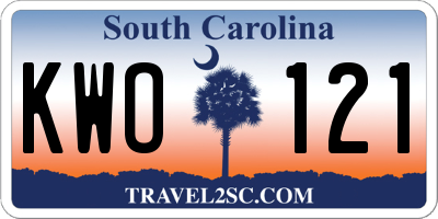 SC license plate KWO121