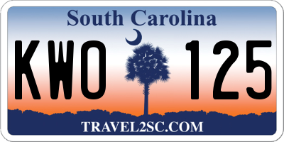 SC license plate KWO125