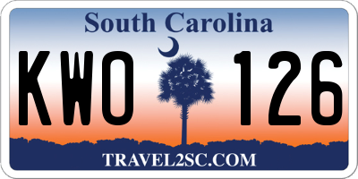 SC license plate KWO126