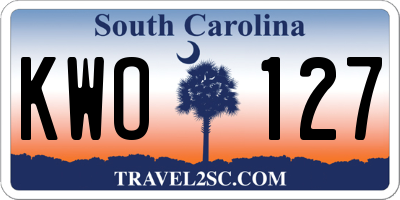SC license plate KWO127