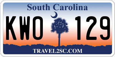 SC license plate KWO129