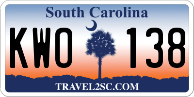SC license plate KWO138