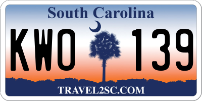 SC license plate KWO139
