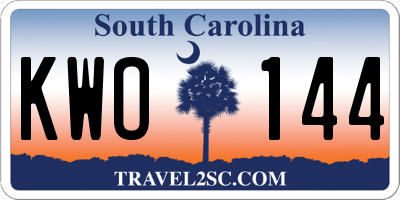 SC license plate KWO144