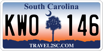 SC license plate KWO146