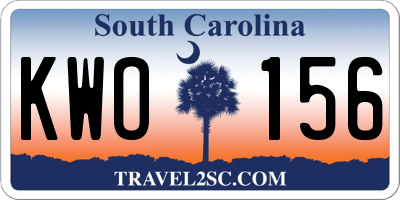 SC license plate KWO156