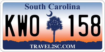 SC license plate KWO158