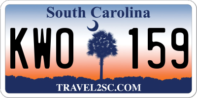SC license plate KWO159