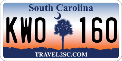 SC license plate KWO160