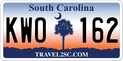 SC license plate KWO162