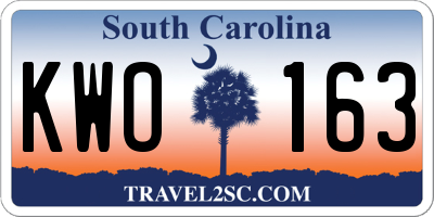 SC license plate KWO163