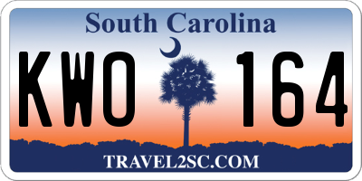 SC license plate KWO164