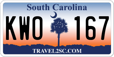 SC license plate KWO167
