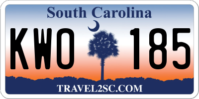 SC license plate KWO185
