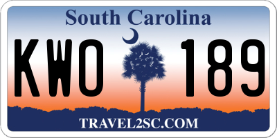 SC license plate KWO189