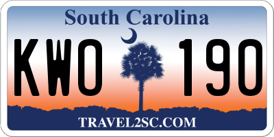 SC license plate KWO190