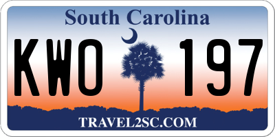 SC license plate KWO197
