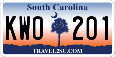SC license plate KWO201