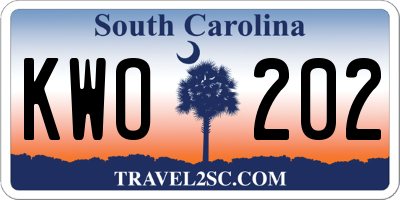 SC license plate KWO202