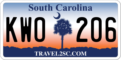 SC license plate KWO206
