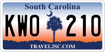 SC license plate KWO210