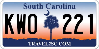 SC license plate KWO221